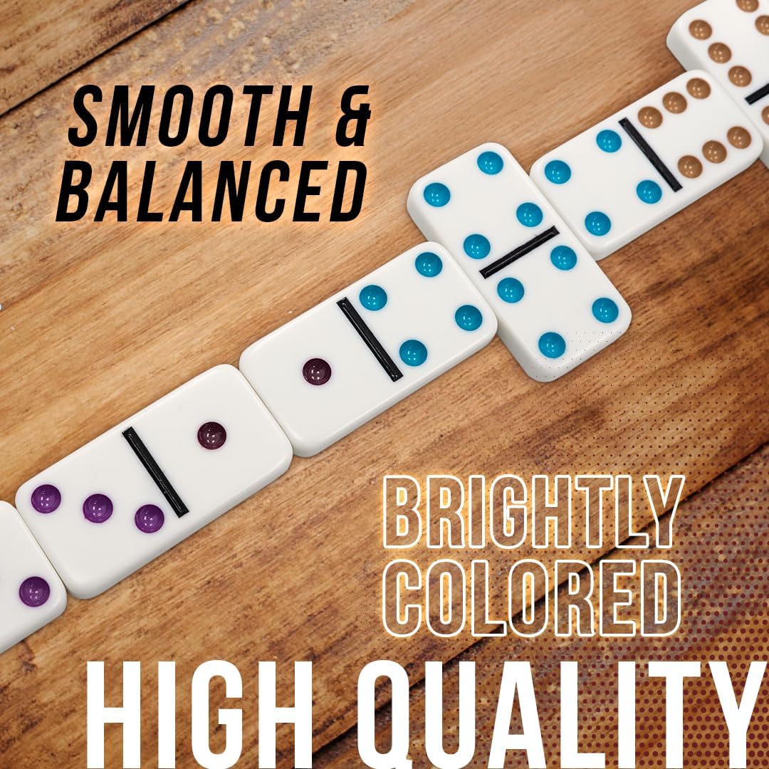 Front Porch Classics | Mexican Train Domino Set in Wooden Collector Box from Front Porch Classics for 2 to 8 Players Ages 8 and Up