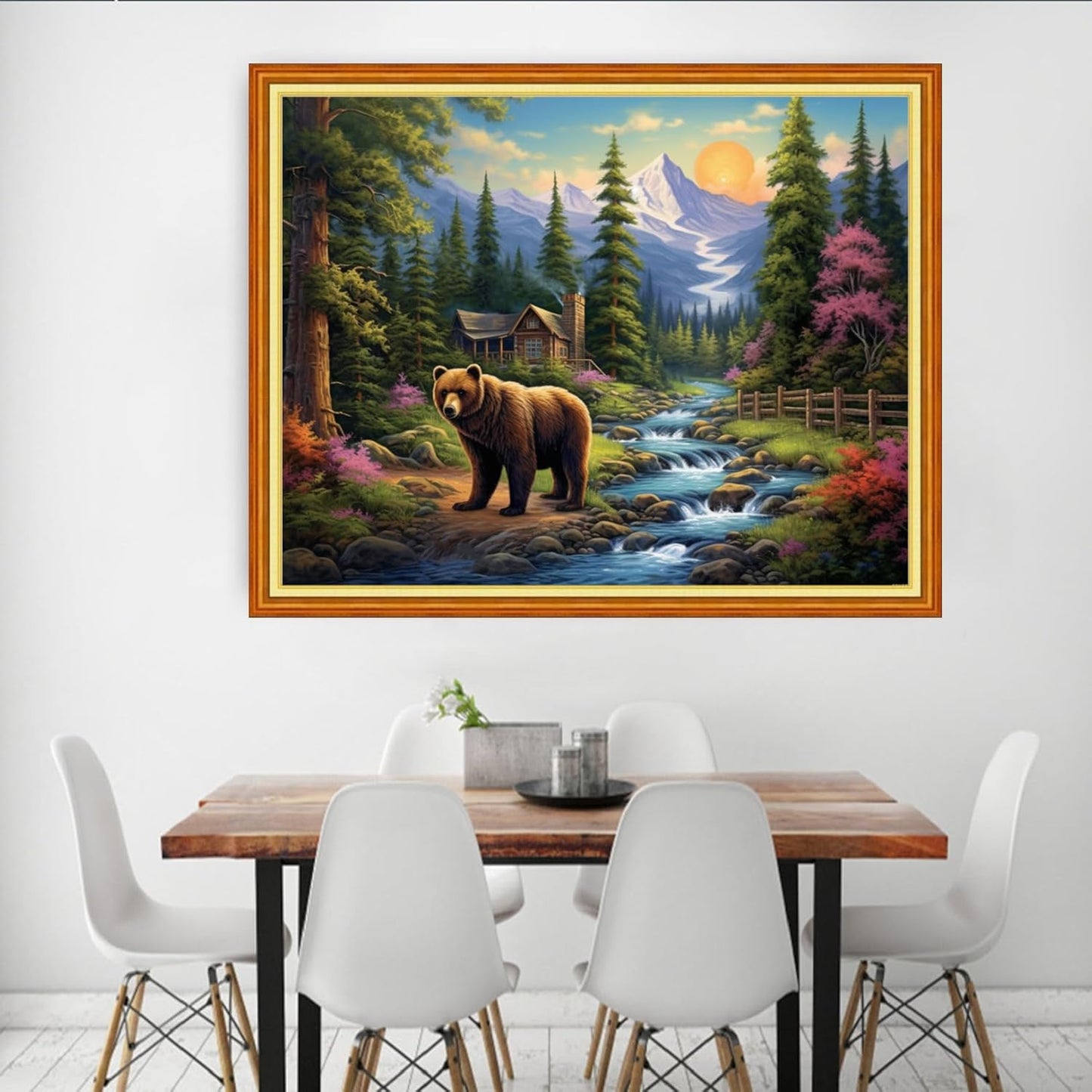 Dooxvey Cross Stitch Kits for Adults Beginners,Full Range of Cross-Stitch Stamped Kits Needlepoint Kits for Beginners Embroidery Kits 11CT Cross Stitch Patterns-Forest Bear 16x20 inch, Manual Arts 10