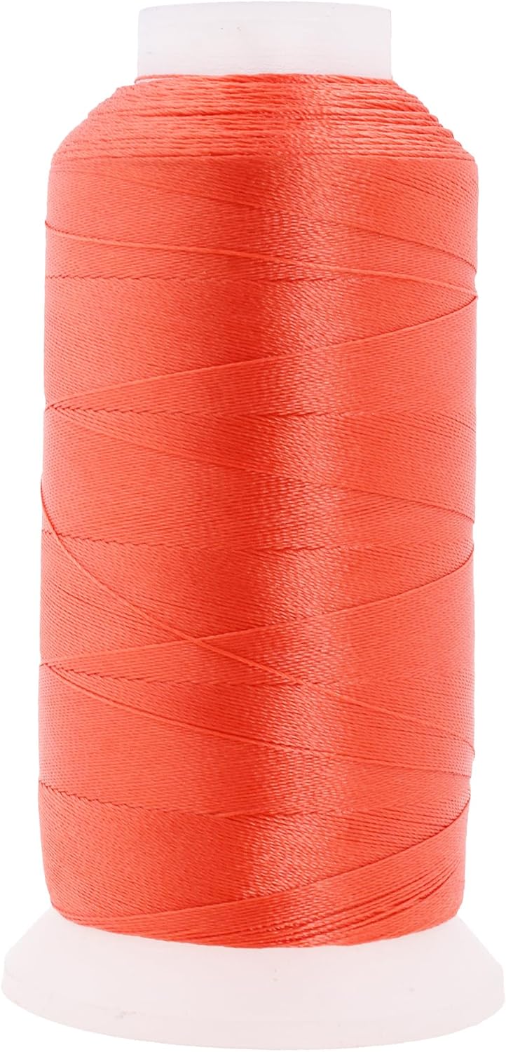Mandala Crafts Coral Heavy Duty Thread -1500 Yds Tex 90 Thread for Sewing Drapery Jeans Leather Hair - Bonded Polyester Thread Outdoor Marine Upholstery Threads