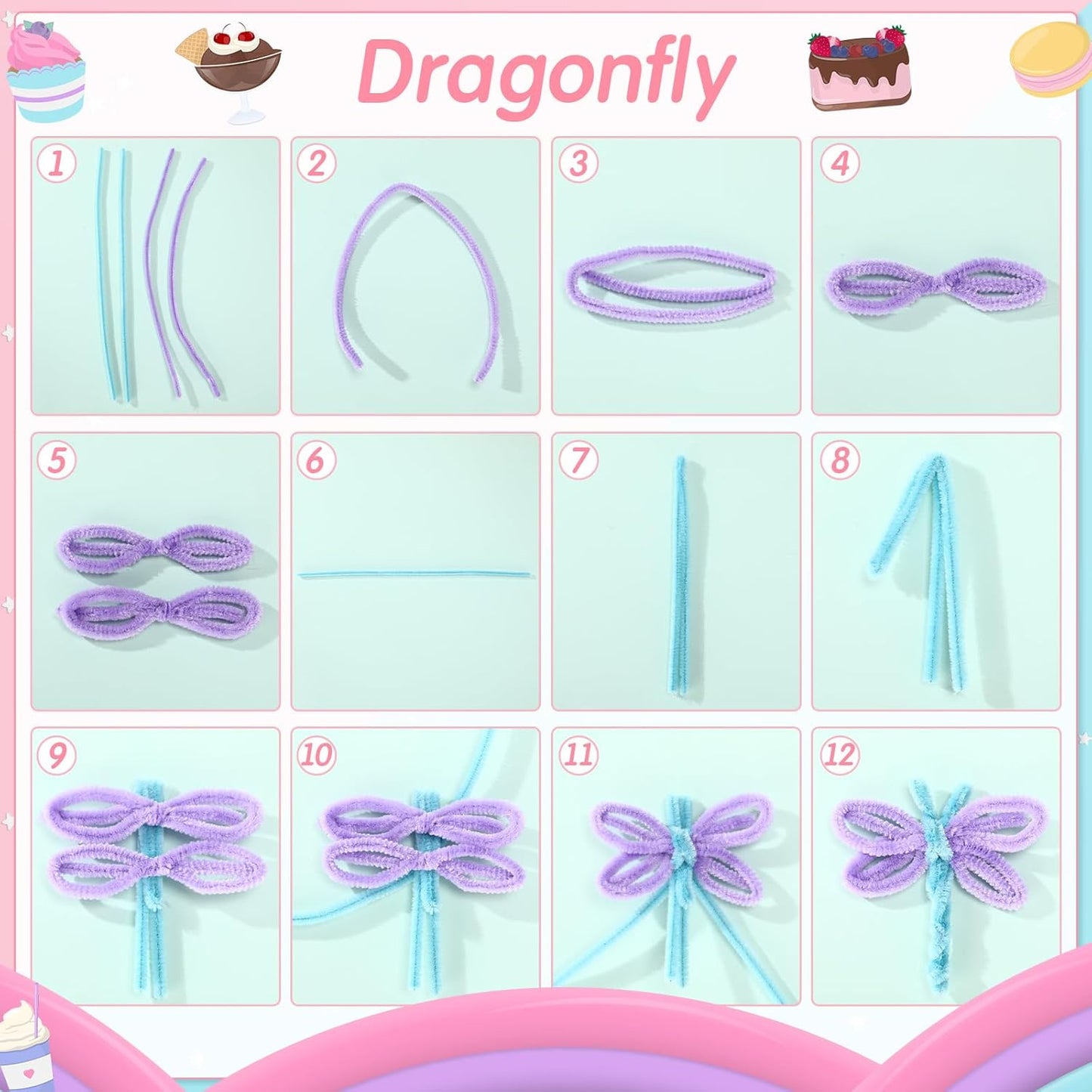 DaisyInner 700 Pcs Halloween Fall Pipe Cleaners Craft Bulk Pastel Chenille Stems Flower DIY Gradient Colored Fluffy for School Classroom Thanksgiving Christmas Party Supplies(Macaron Color)