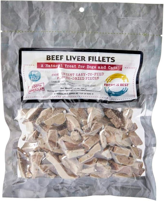 Fresh Is Best - Freeze Dried Beef Liver Fillet Treats for Dogs & Cats, 3.5 OZ