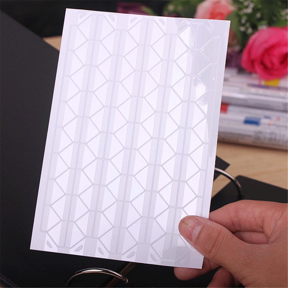 10 Sheet (1020-pack) Photo Corners Self Adhesive PVC Paper Photo Foto Corner Stickers for Scrapbooking Personal Journal (Clear)