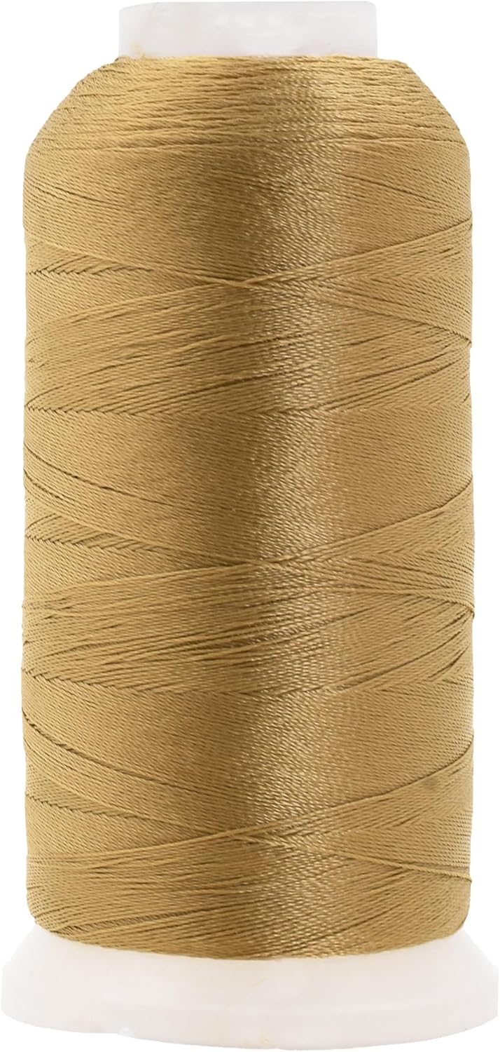 Mandala Crafts Tan Heavy Duty Thread -1500 Yds Tex 90 Thread for Sewing Drapery Jeans Leather Hair - Bonded Polyester Thread Outdoor Marine Upholstery Threads