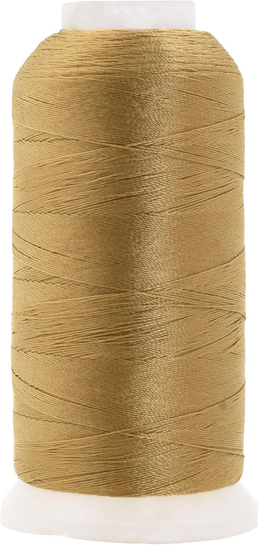 Mandala Crafts Tan Heavy Duty Thread -1500 Yds Tex 70 Thread for Sewing Drapery Jeans Leather Hair - Bonded Polyester Thread Outdoor Marine Upholstery Threads