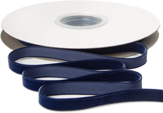 Ribbli Polyester Navy Velvet Ribbon,3/8 Inches Continuous10-Yard Spool,Christmas Ribbon for Gift Wrapping,Floral Bouquets, Home Decor