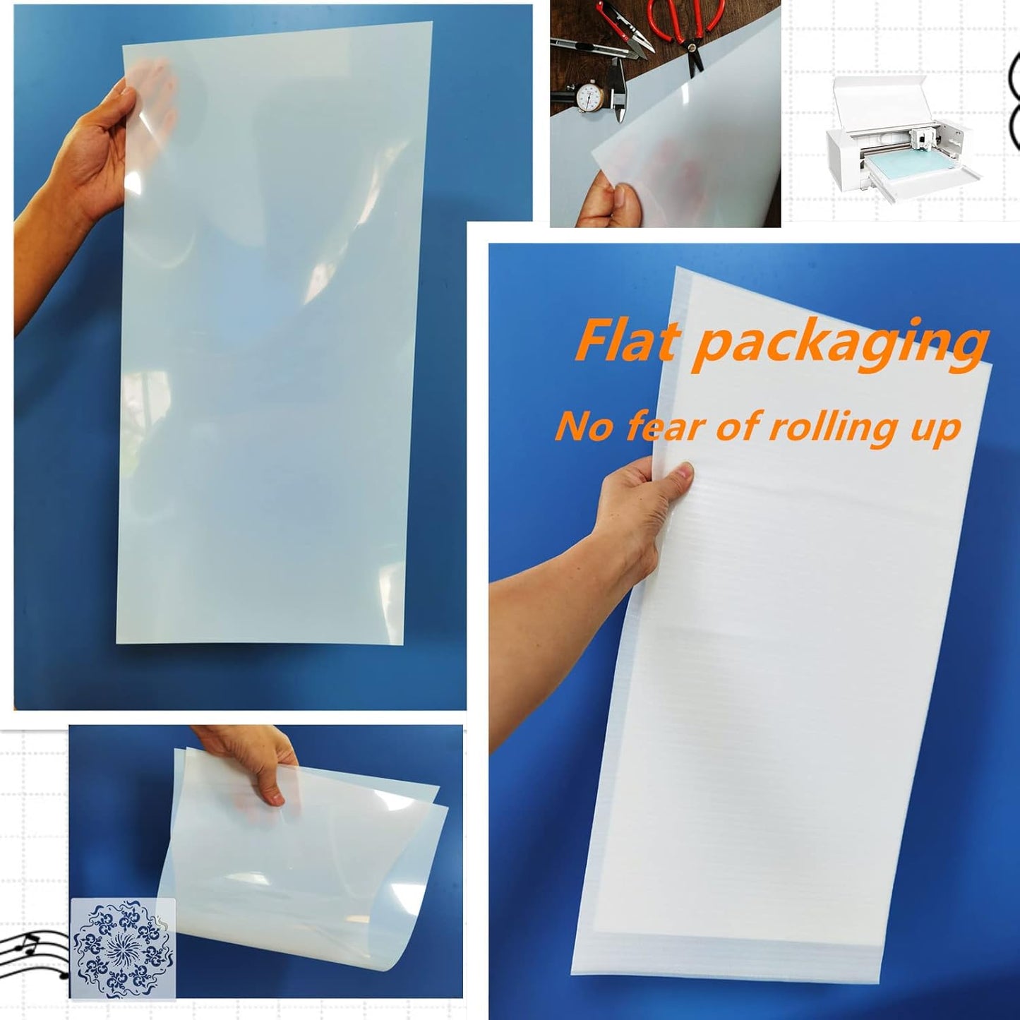 BANLTRE 12 x 24 inch Flat Packaging 10 Sheets 7.5 mil Mylar Sheet Milky Translucent PET Blank Stencil Making Sheet for Cutting, Cut Tool Template Material (Flat Packaging)
