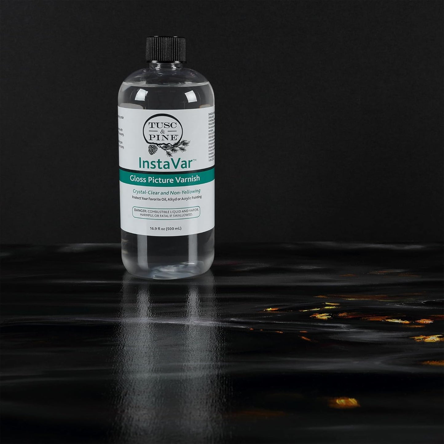 Tusc & Pine InstaVar™ Gloss Picture Varnish - Archival Quality Varnish for Oil, Alkyd, and Acrylic Artists - 16.9oz Bottle - 2 Pack