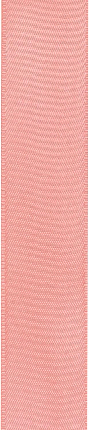 LIUYAXI Rose Gold Double Faced Satin Ribbon, 3/8" X Continuous 25 Yards, Ribbons Perfect for Gift Wrapping Bows Bouquet Wedding Decor DIY Craft and More