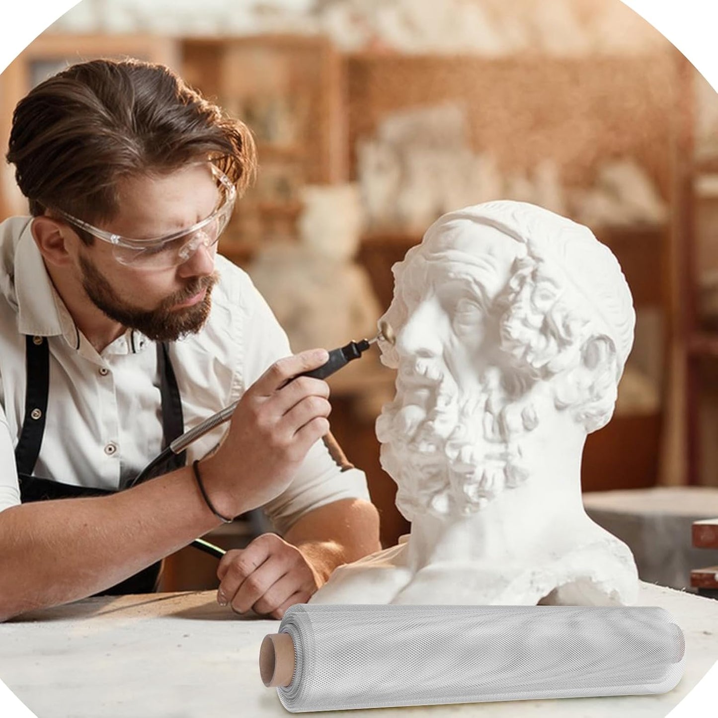 Aluminum Wire Mesh for Arts and Craft Sculpting Mesh Roll 15.7 Inch by 16.4 Foot for Sculpture Projects Craft Wire Mesh for Crafts (Silver, 15.7inch x 16.4foot)