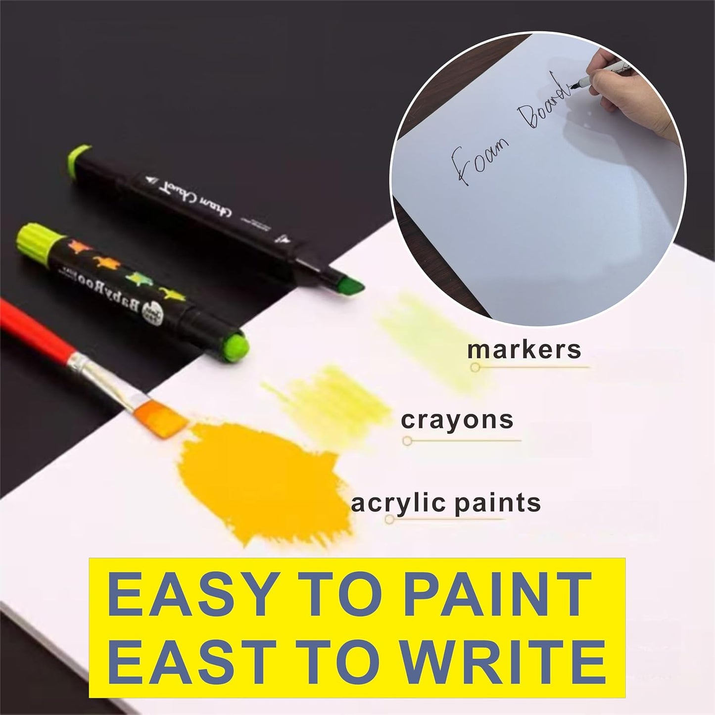 Foam Board 16 x 20 in, ZXUNLIEH 12 Pack White Poster Board, 3/16 in Thick Craft Foam Core Board, Puzzle Board, Double Sided, Foam Sheets for Picture, Project, Presentation, Artwork, Signage and Crafts