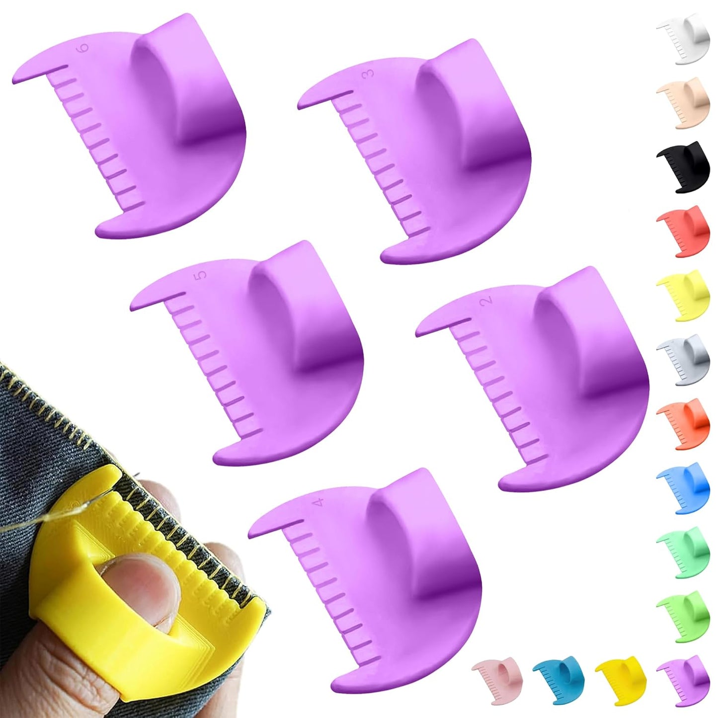 2mm-6mm Seam Guide for Hand Sewing Edge Lockranding Tool 5 PCS Set for Leather/Fabric/Craft Sew, Purple