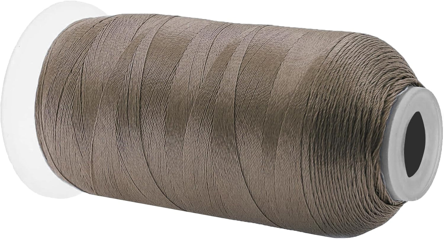 Mandala Crafts Taupe Heavy Duty Thread -1500 Yds Tex 90 Thread for Sewing Drapery Jeans Leather Hair Outdoor Marine Upholstery