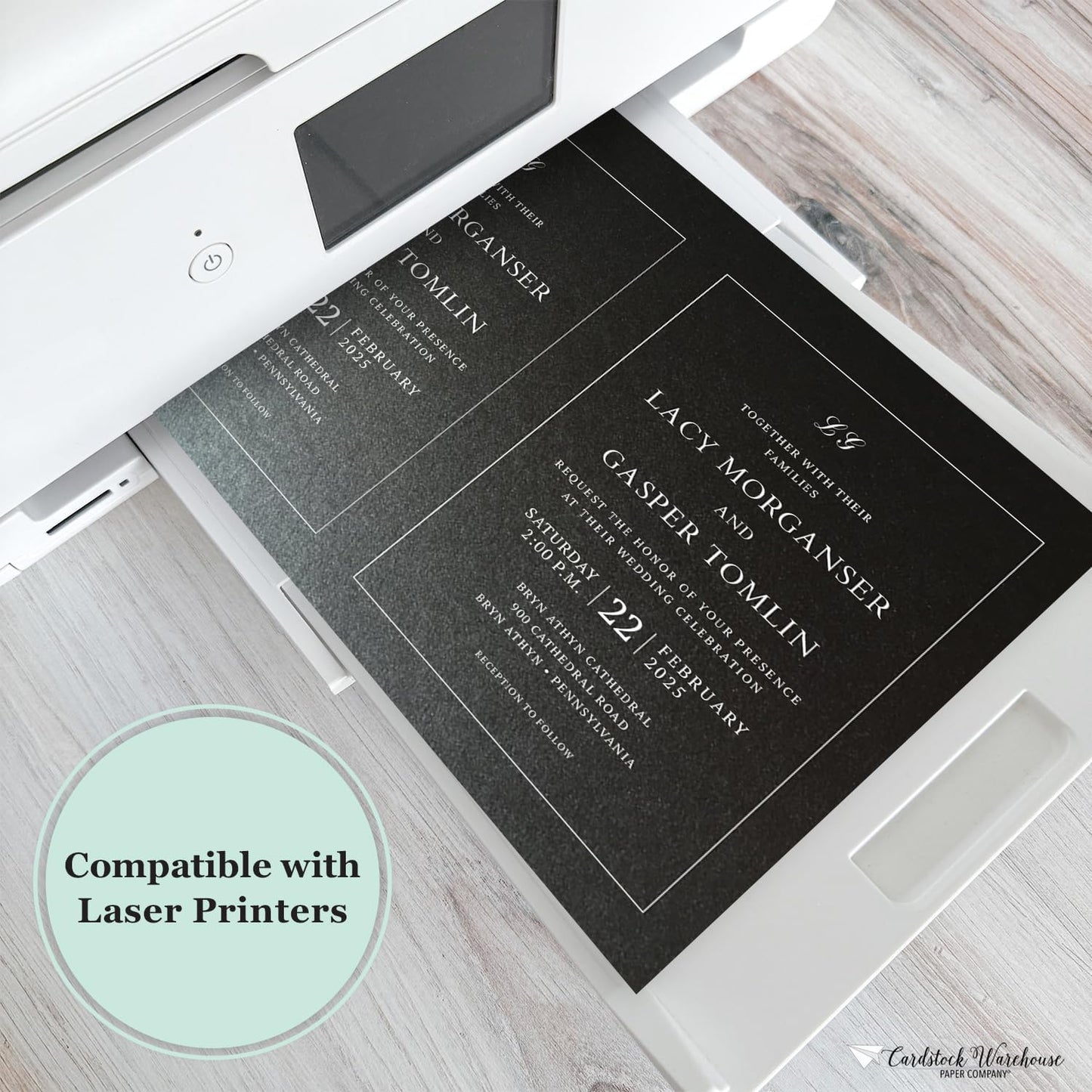 Cardstock Warehouse Stardream Onyx Black Cardstock Paper - 25 Sheets, 8.5 x 11" – 105 lb / 284 GSM Premium Metallic Black Card Stock for High-end Printing, Card Making, Die-cutting & DIY Projects