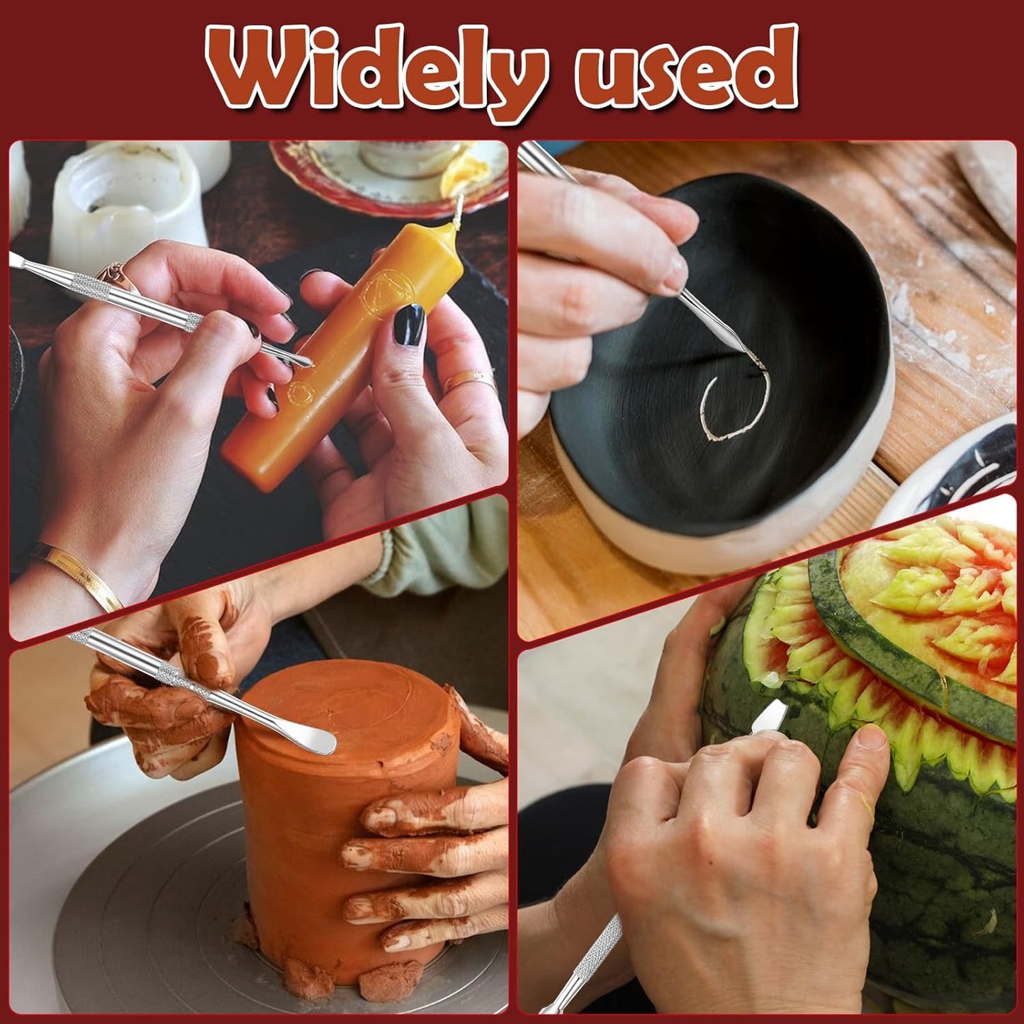 Piriuuo Wax Carving Tools Set, Stainless Steel Clay Sculpting Tools Double-Ended Pottery Carving Tools Wax Modeling Tools Dental Carvers Tools Wax Accessories Modeling Sculpting and Shaping(5 Style)