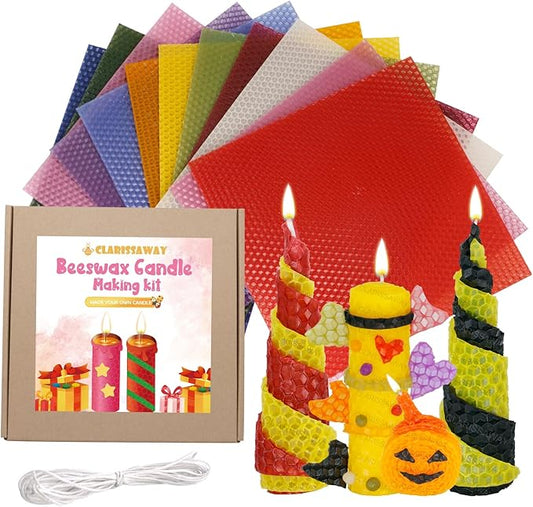 Beeswax Candle Making Kit for Kids -Pcs Beeswax Sheets Handmade Crafts Gift Beeswax Sheets for Candle Making Kit, DIY Candle Making Kit for Kids and Adults (Gorgeous Colors)