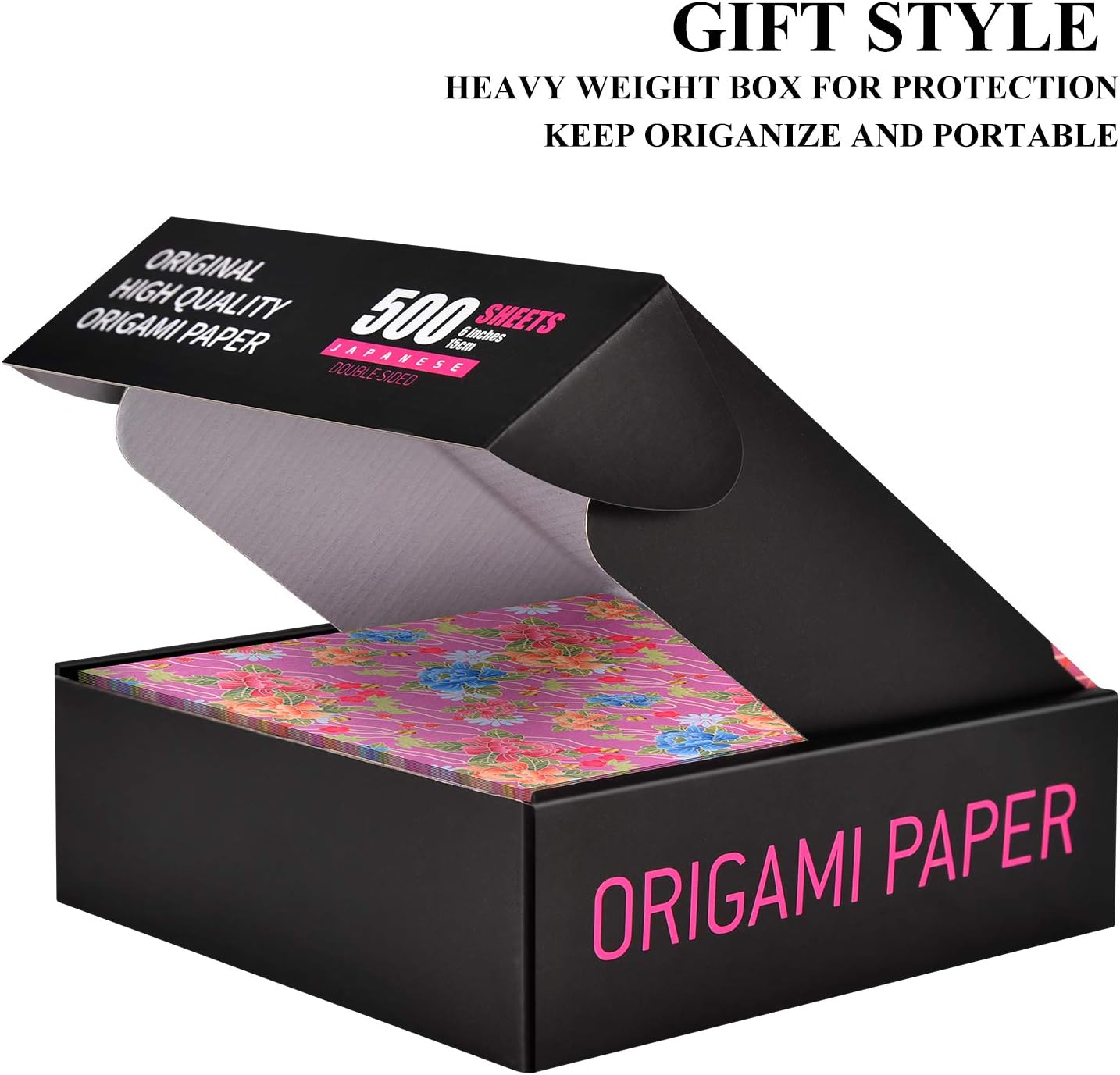 Japanese Washi Origami Paper 500 Sheets, 10 Vivid Colors, Colors Make Colorful and Easy Origami,6 Inch Square Sheet, for Kids & Adults, Papers, Arts and Crafts Projects (E-Book Included)