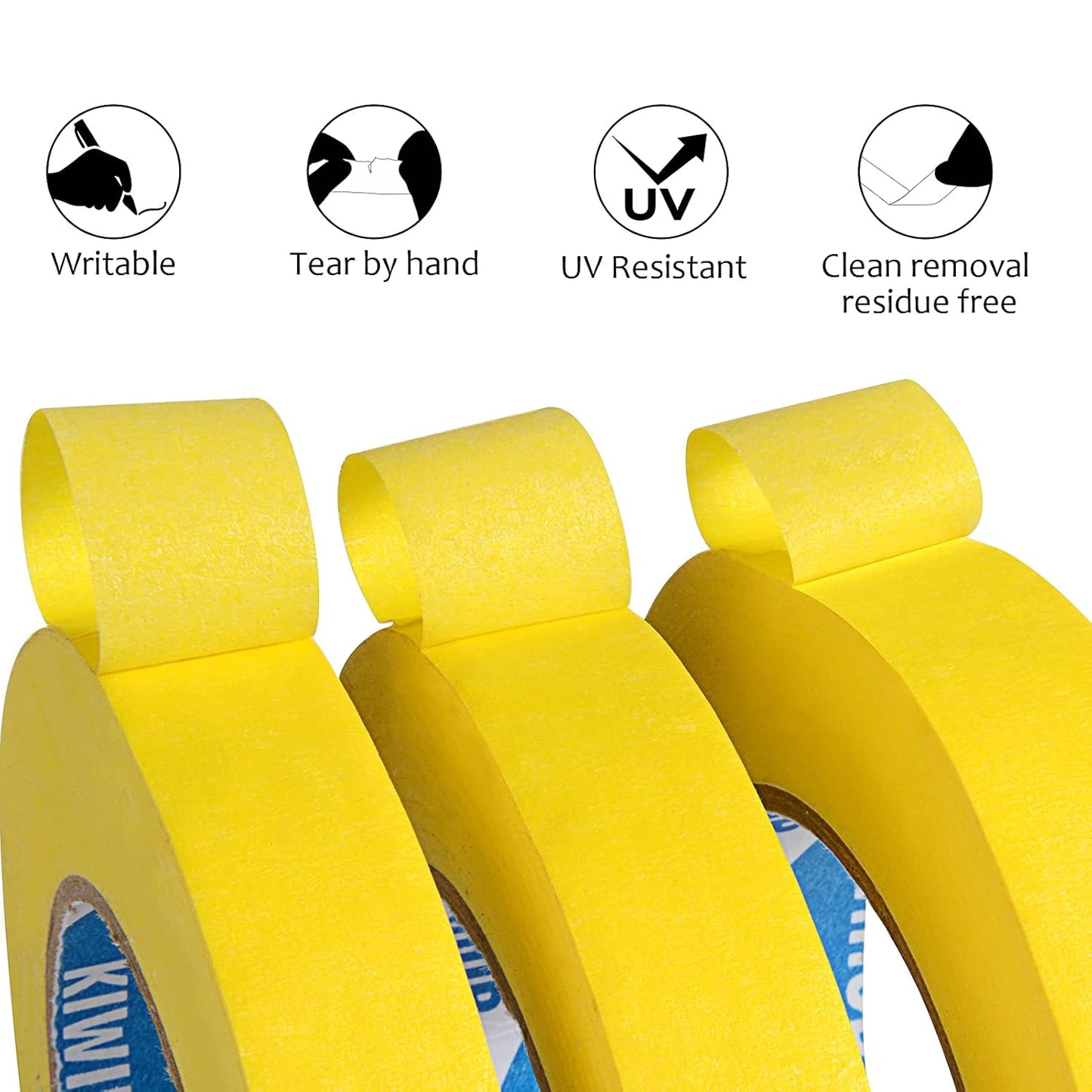 Yellow Painters Tape,1" x 60 Yards x 10 Rolls (600 Yards Total) - Medium Adhesive Masking Tape for Painting,Labeling,DIY Crafting,Decoration and School Projects
