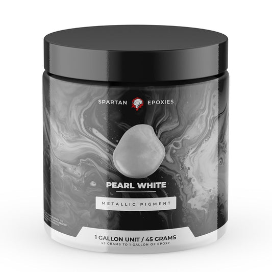 Spartan Epoxies Metallic Pigment Powder for Epoxy - 30 Unique Colors, 4oz for 1 Gallon and 12oz for 3 Gallons of Clear Epoxy, Made in The USA (Pearl White, 4oz (45 Grams))