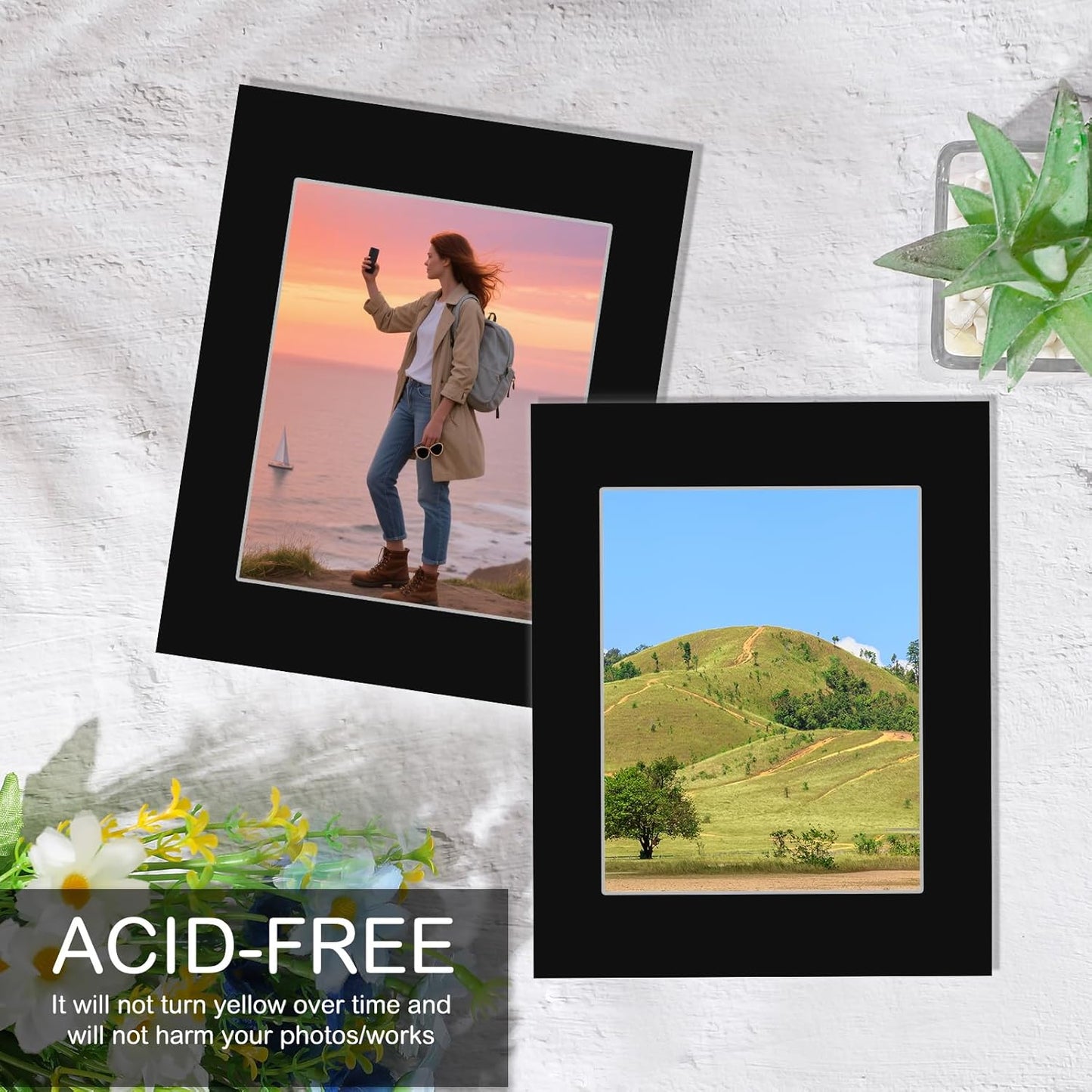 15 Pack 20x16 Black Picture Mats, Frame Mattes for 11x14 Pictures Display Photo Frame Mat Core Bevel Cut Mat Board Show Kit for Photos, Prints, Artworks