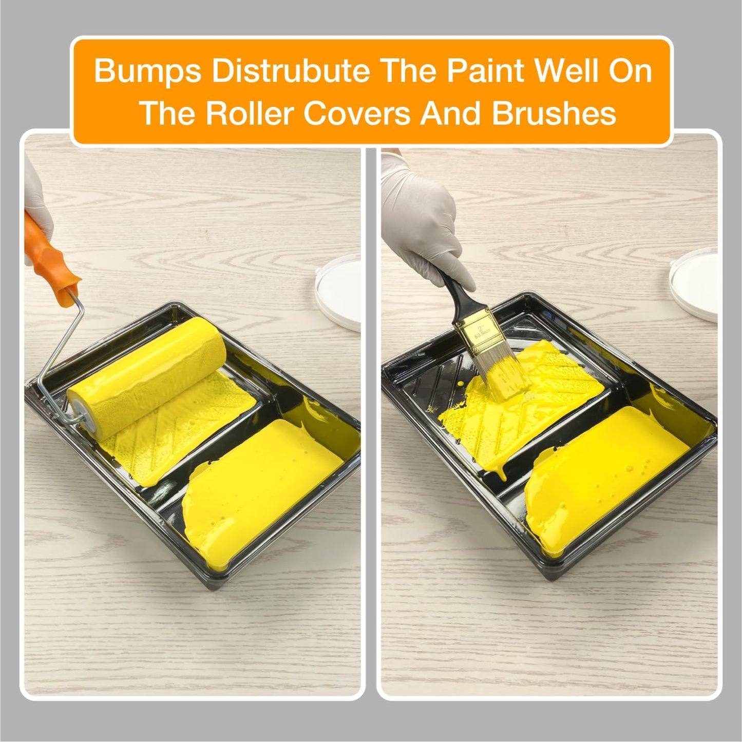 Great Andrew 12 Pack Paint Tray Liners 7 Inch, 1 PC Sturdy Plastic Tray with 11 PCS Disposable Paint Tray Liners, Paint Roller Trays, Paint Pan Liners for DIY Painting Projects, Walls, Furniture