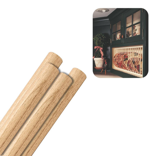 Hardwood Round Dowels (1-¼" x 36", Pack of 4) | Variety of Diameters & Wood Species | Unfinished Wooden Dowel Rods for Crafts & DIY Home Projects | Curtain Rod, Macrame Supplies, Moulding, Flagpole