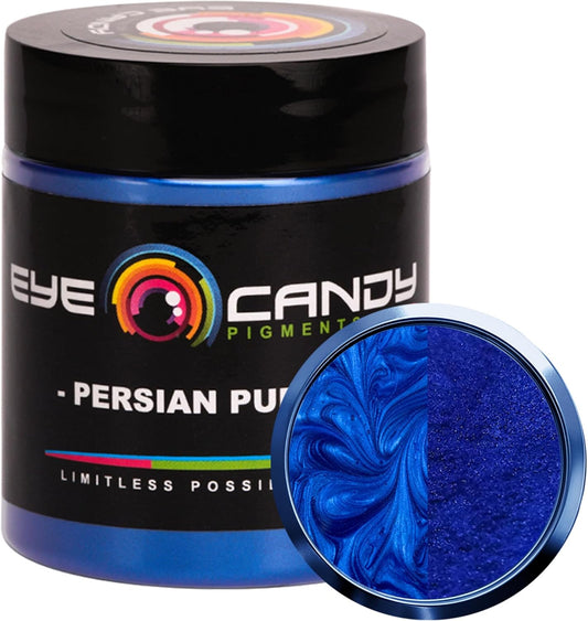 Eye Candy Pigments Premium Purple Mica Powder - Persian Purple (25gr) - for Epoxy, Resin, Soap, Paint, Woodworking, Acrylic Pouring, Bath Bombs, Fishing Lures - DIY Arts and Crafts Additive