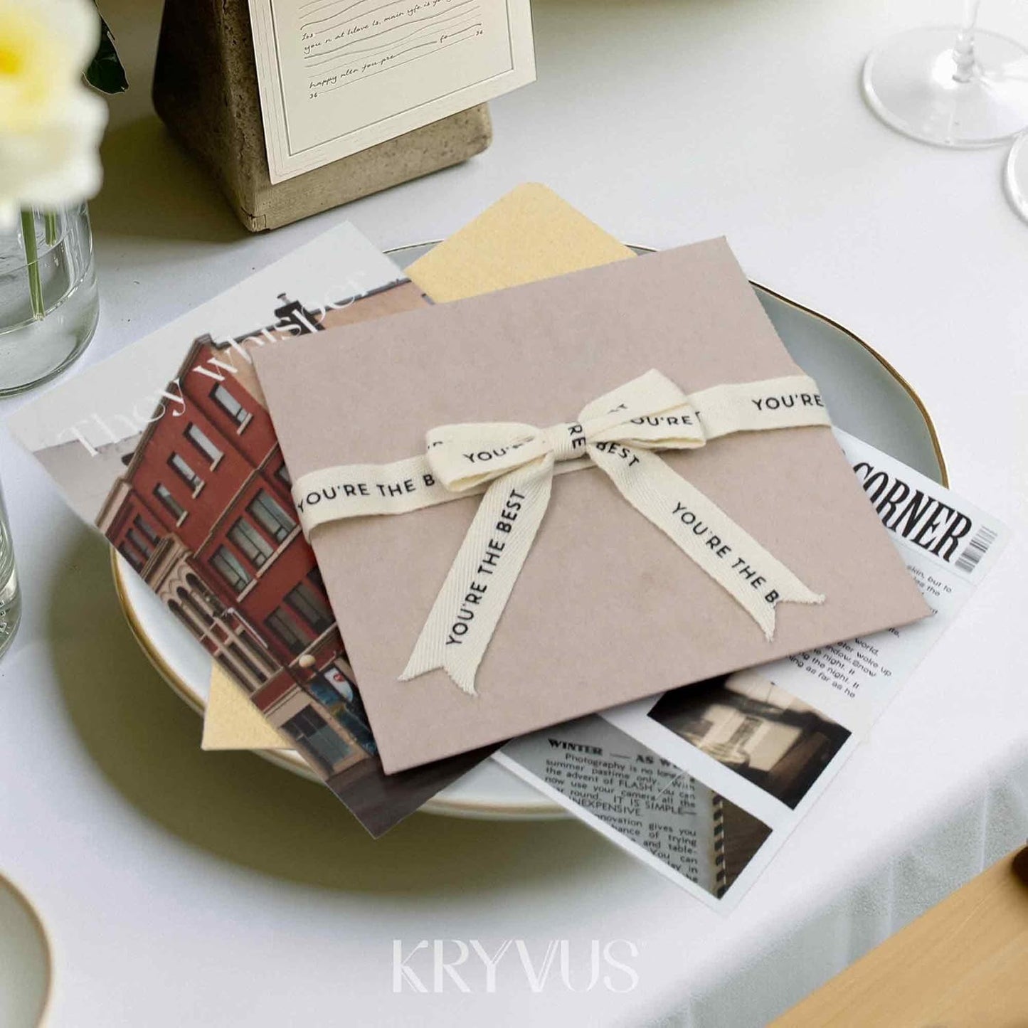 You're The Best Ribbon - 5/8 Inch x 12 Yards Natural Twill Tape Ribbon, Cotton Herringbone Ribbons for Gift Wrapping, Birthdays, Christmas, Anniversaries, Valentine's Day, Mother's Day