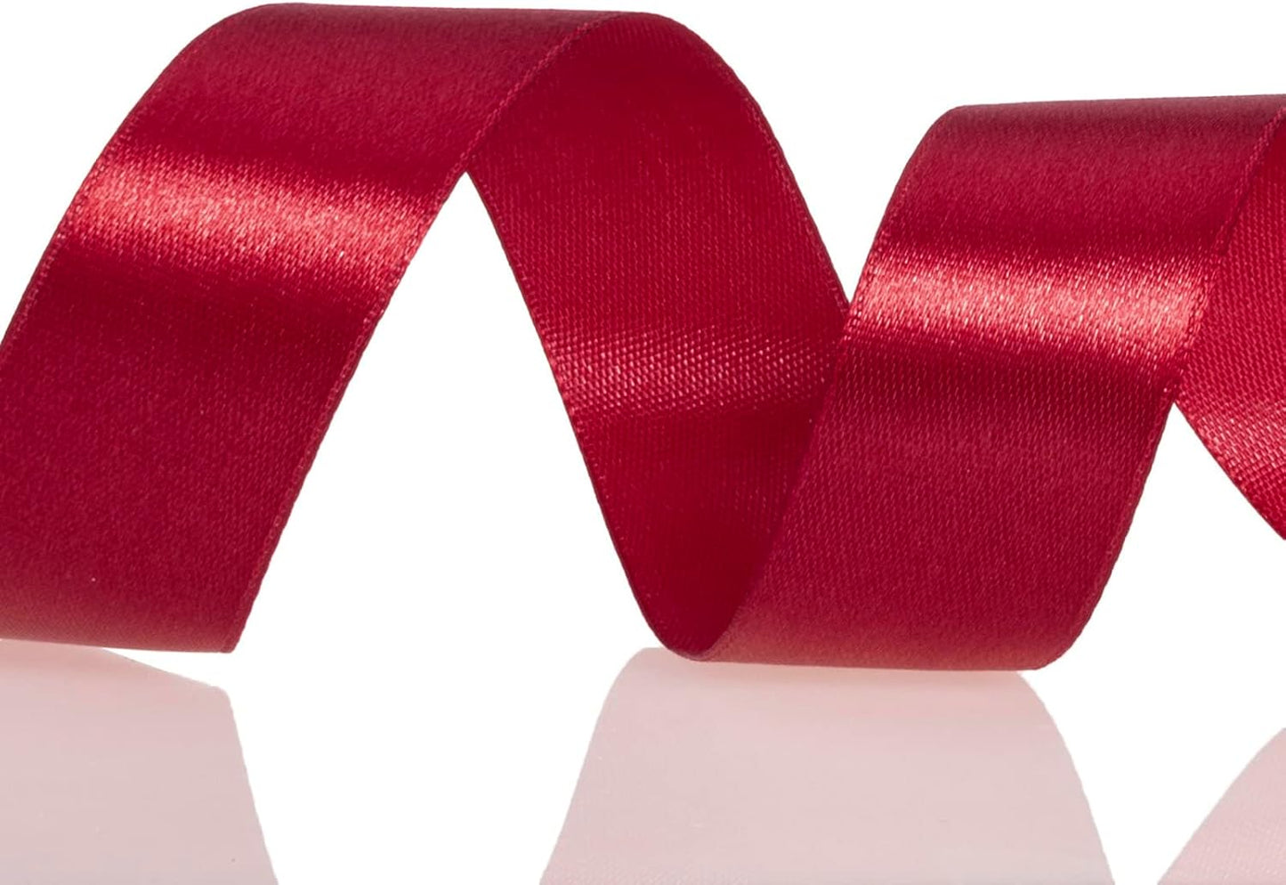 1 Inch Dark Red Solid Satin Ribbon, 50 Yards Craft Fabric Ribbon for Gift Wrapping Floral Bouquets Wedding Party Decoration