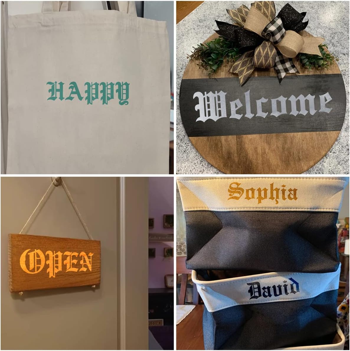 1.5 Inch Alphabet Letter Stencils for Painting - 70 Pack Old English Letter Stencil Templates with Numbers and Signs for Painting on Wood, Reusable Letter Stencils for Chalkboard Wood Signs & Wall Art