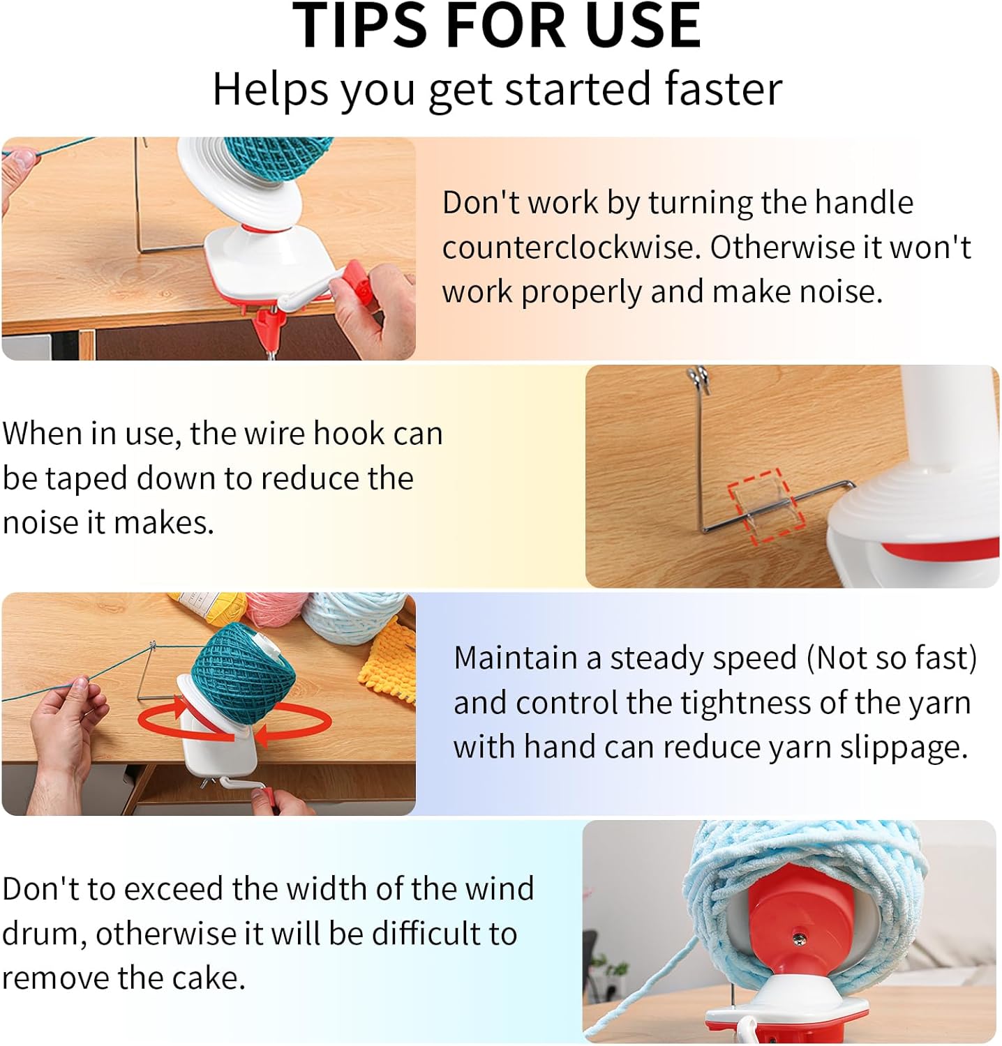 SPEENSUN Yarn Spinner, Yarn Cake Winder, 3.5 OZ Easy-to-Install and Efficiently Yarn Baller with Lower Noise, Yarn Roller for Crochet and Knitting Lover for Yarns Below Size 5