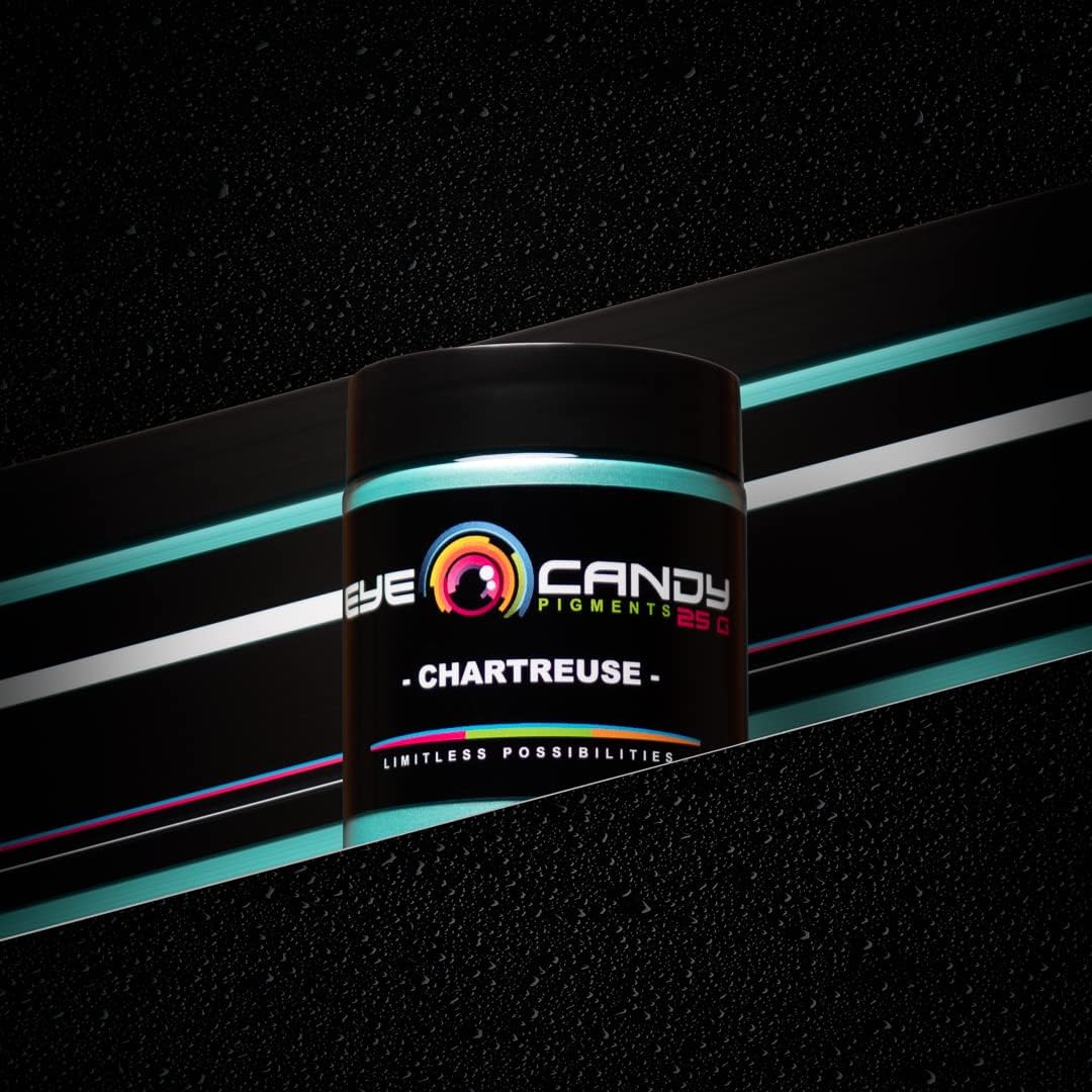 Eye Candy Pigments Premium Green Mica Powder - Chartreuse (50gr) - for Epoxy, Resin, Soap, Paint, Woodworking, Acrylic Pouring, Bath Bombs, Fishing Lures - DIY Arts and Crafts Additive