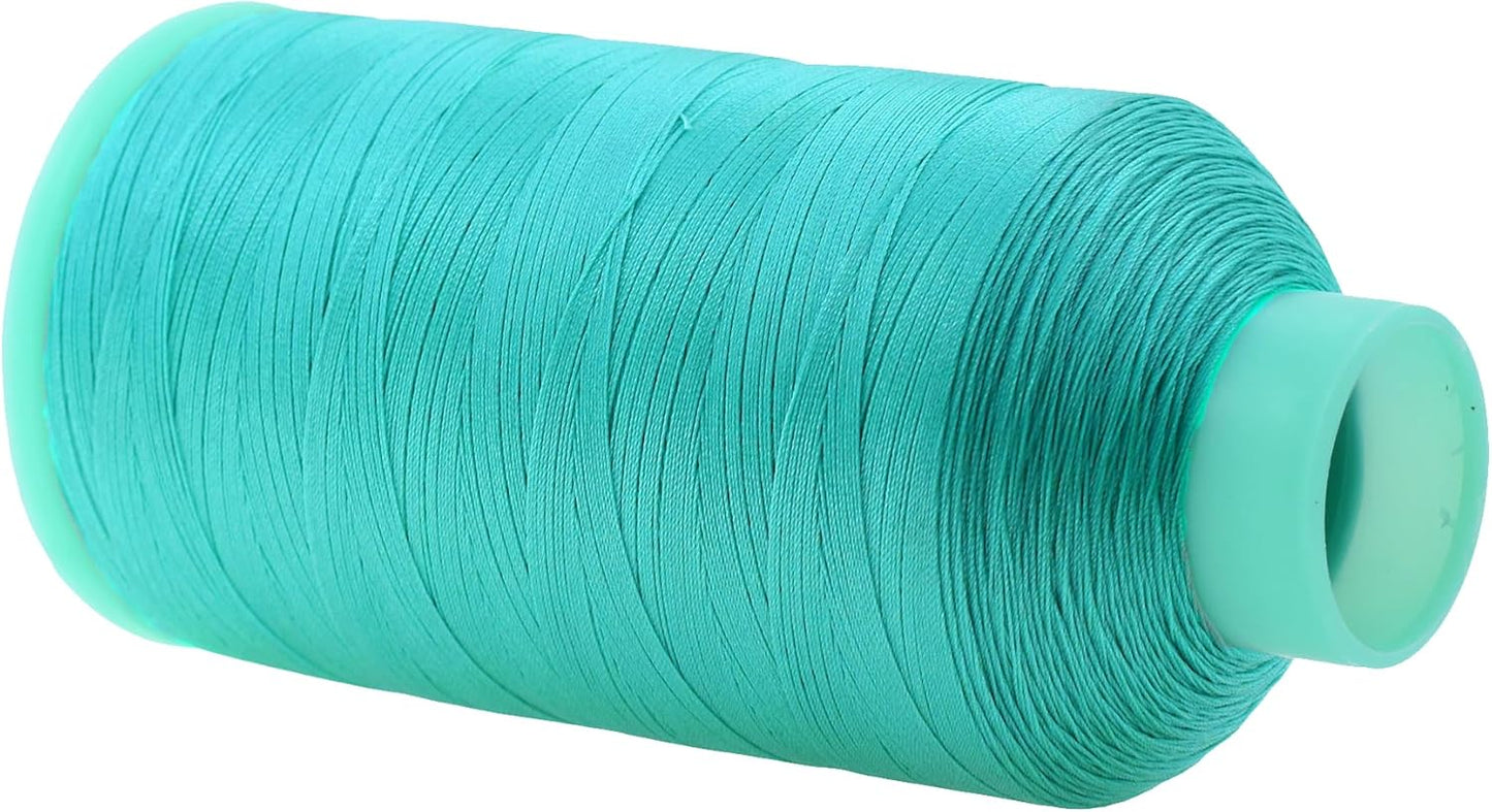 Mandala Crafts Bonded Nylon Thread Turquoise Heavy Duty Sewing Threads - 2843 YDs Size 46 210D T45 Tex 45 Thread for Leather Jeans Weaving Outdoor Marine Upholstery Threads