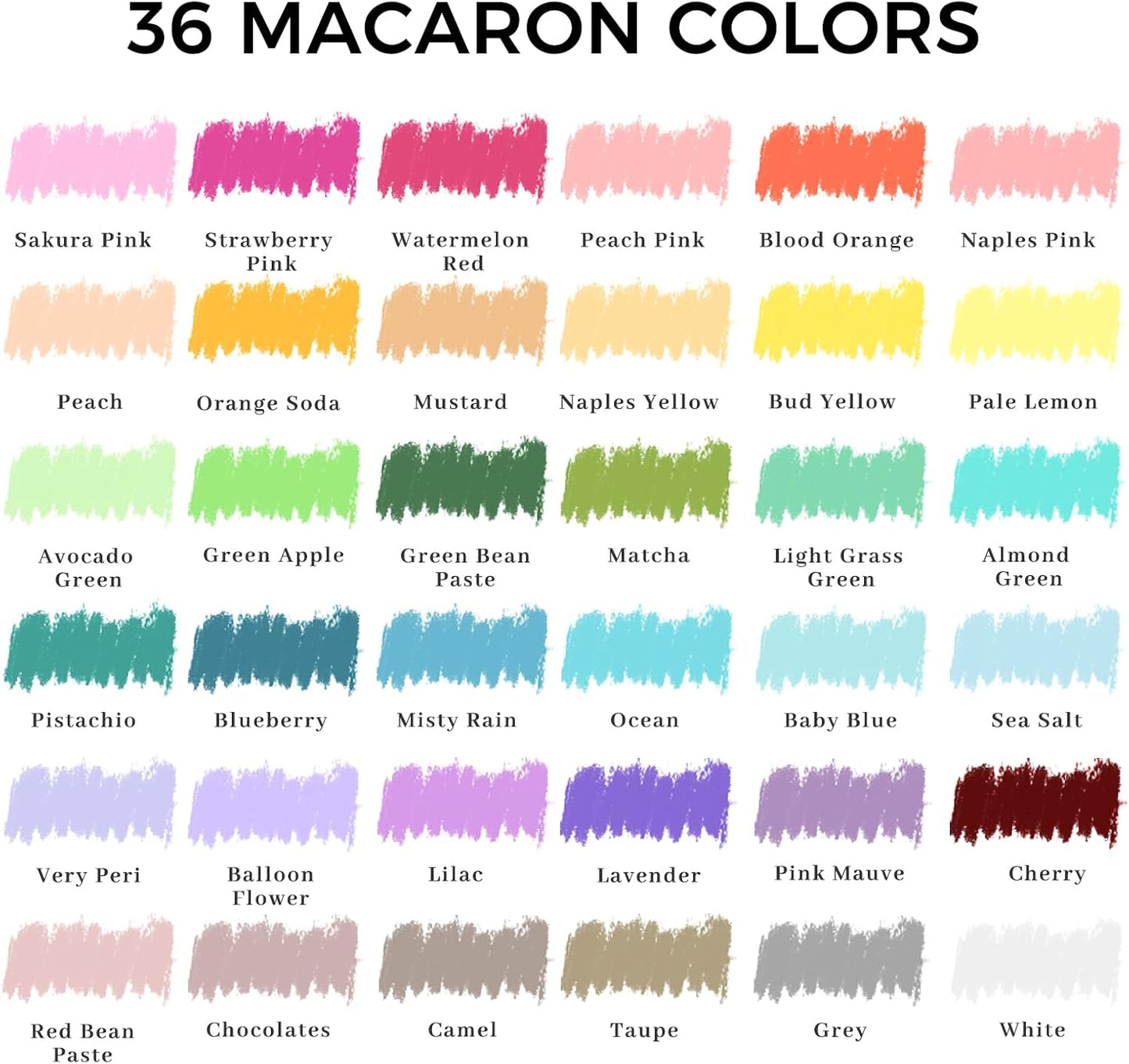 Artecho Macaron Oil Pastels Set of 36 Colors, Soft Oil Pastels for Art Painting, Drawing, Blending (10 x 70 mm)