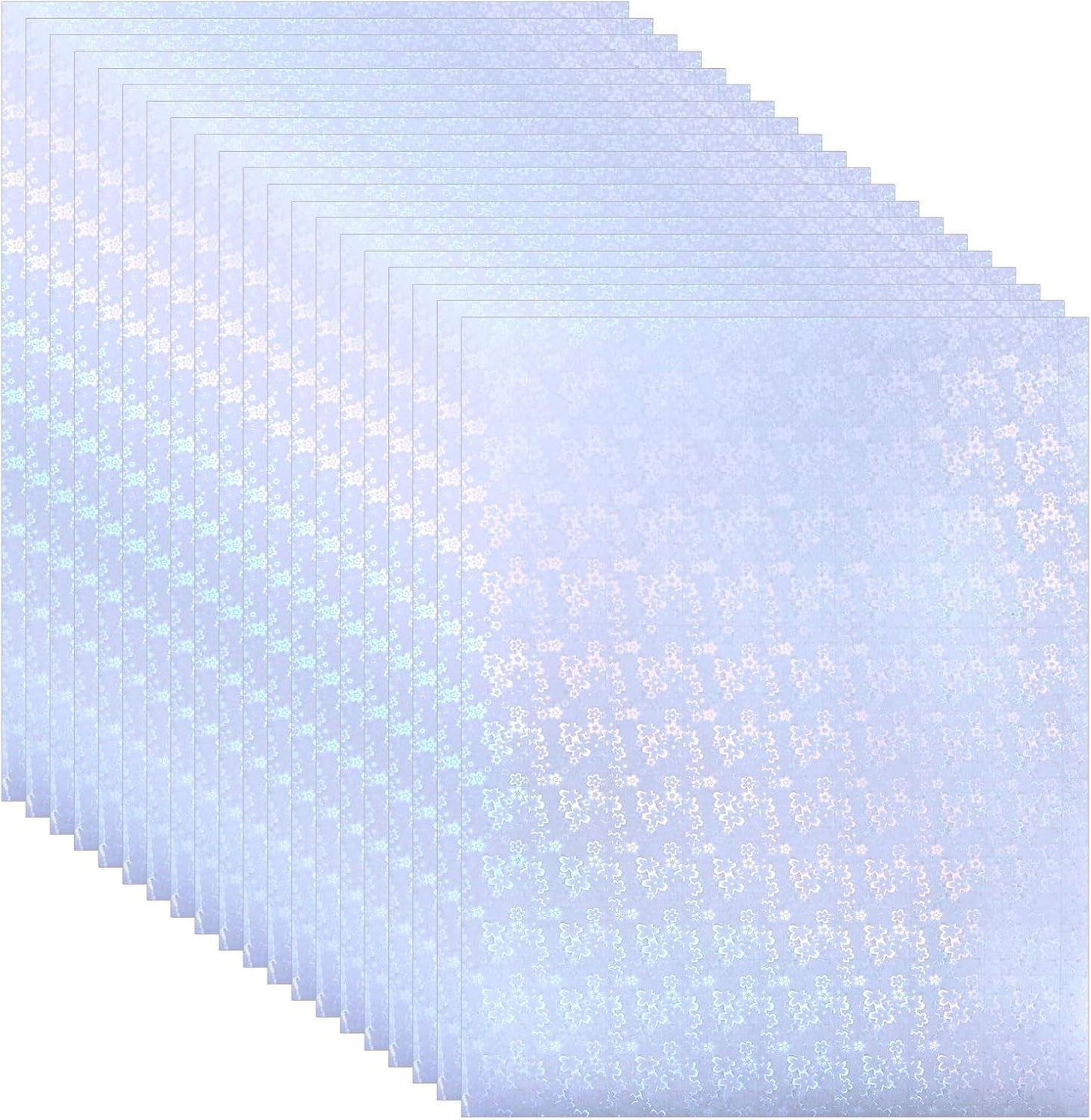PATIKIL 11.7x8.3" Holographic Sticker Paper, 10Sheets A4 Polypropylene Self-adhesive Transparent Waterproof Laminate Overlay Film for Photo Cards Scrapbook Decorations, Flower