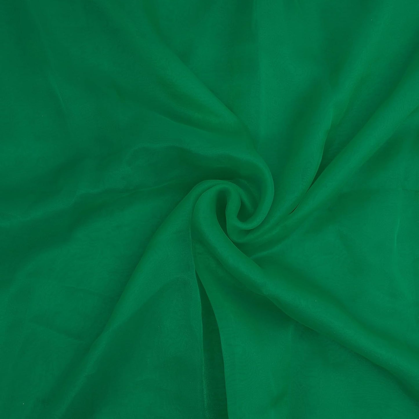 Organza Fabric 5 Yard Bridal Solid Sheer Organza Fabric Bolt for Wedding Dress, Fashion, Crafts, Decorations Silky Shiny Organza 44" - (5 Yard, Green)