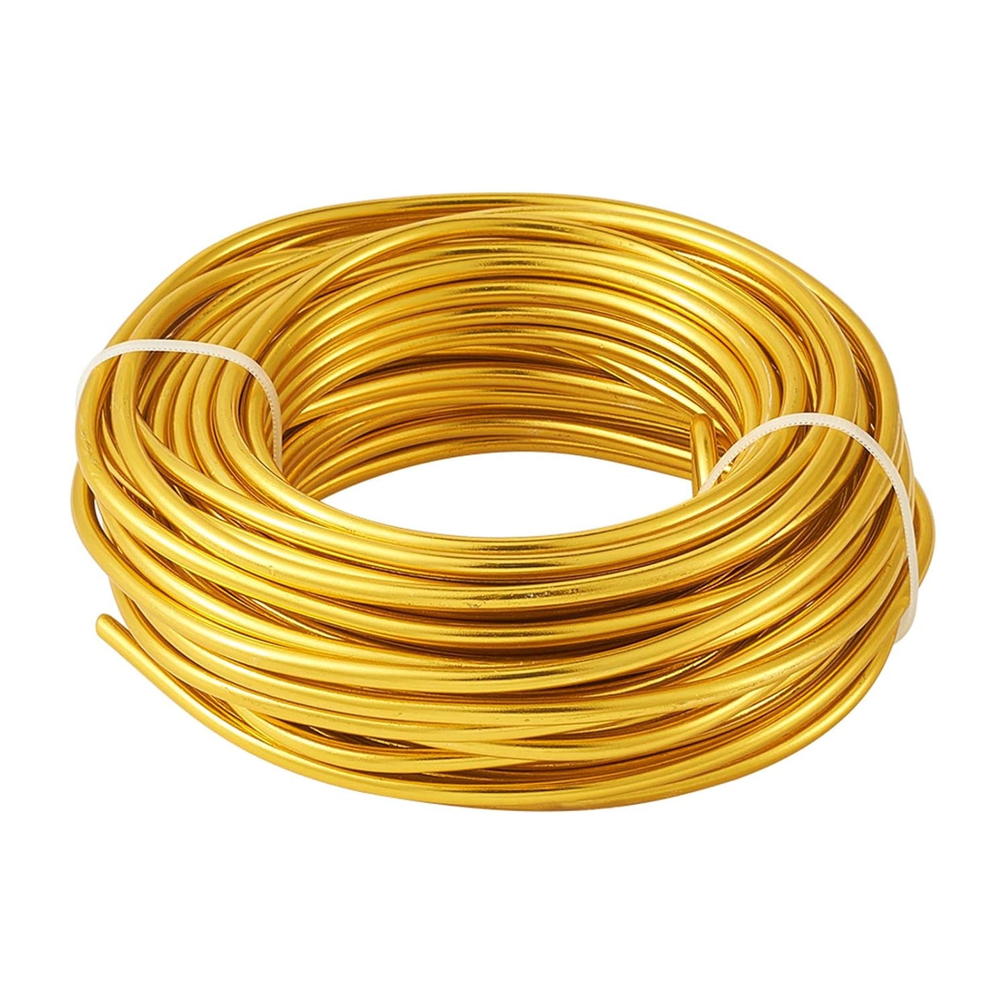 Fashewelry 52 Feet 4mm Gold Aluminum Wire Bendable Metal Craft Wire for Beading Sculpting Jewelry Making