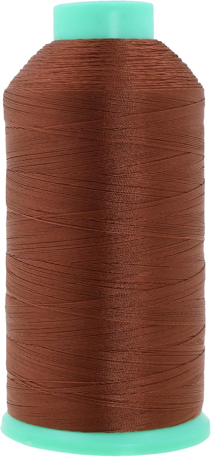 Mandala Crafts Brown Heavy Duty Nylon Thread - 2843 YDs Size 46 210D T45 Tex 45 for Leather, Jeans, Outdoor, Marine & Upholstery