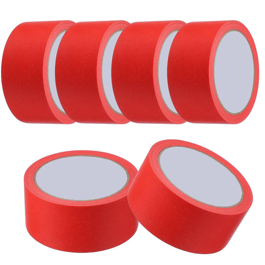 MECCANIXITY Masking Tape 1.8 Inch x 21 Yard Painter's Tape Red Paint Tapes for DIY Crafts Arts Drawing Decoration Labeling Car Painting Artist Teachers, Pack of 6