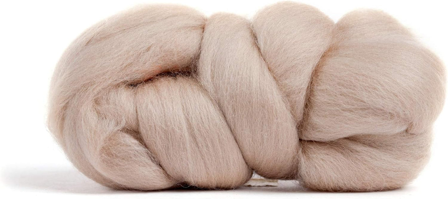 Desert Breeze Distributing 100% Natural Merino Wool Roving - Premium Combed Top Merino Roving Wool - Tapestry, Spinning, Wet Felting & Needle Felting Supplies - 21.5 Micron - 1 oz, Color Cafe Au Lait