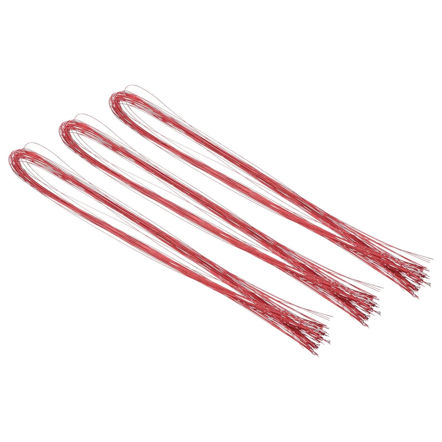 PATIKIL 32 Inch 24 Gauge Floral Stem Wire, 3 Pack/120 Pieces Bouquet Stem Paper Wrapped for DIY Crafts Flower Arrangements, Red