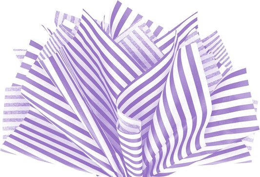 Flexicore Packaging Lilac Purple Pin Stripe Print Gift Wrap Tissue Paper Size: 15 Inch X 20 Inch | Count: 10 Sheets | Color: Lilac Pin Stripe