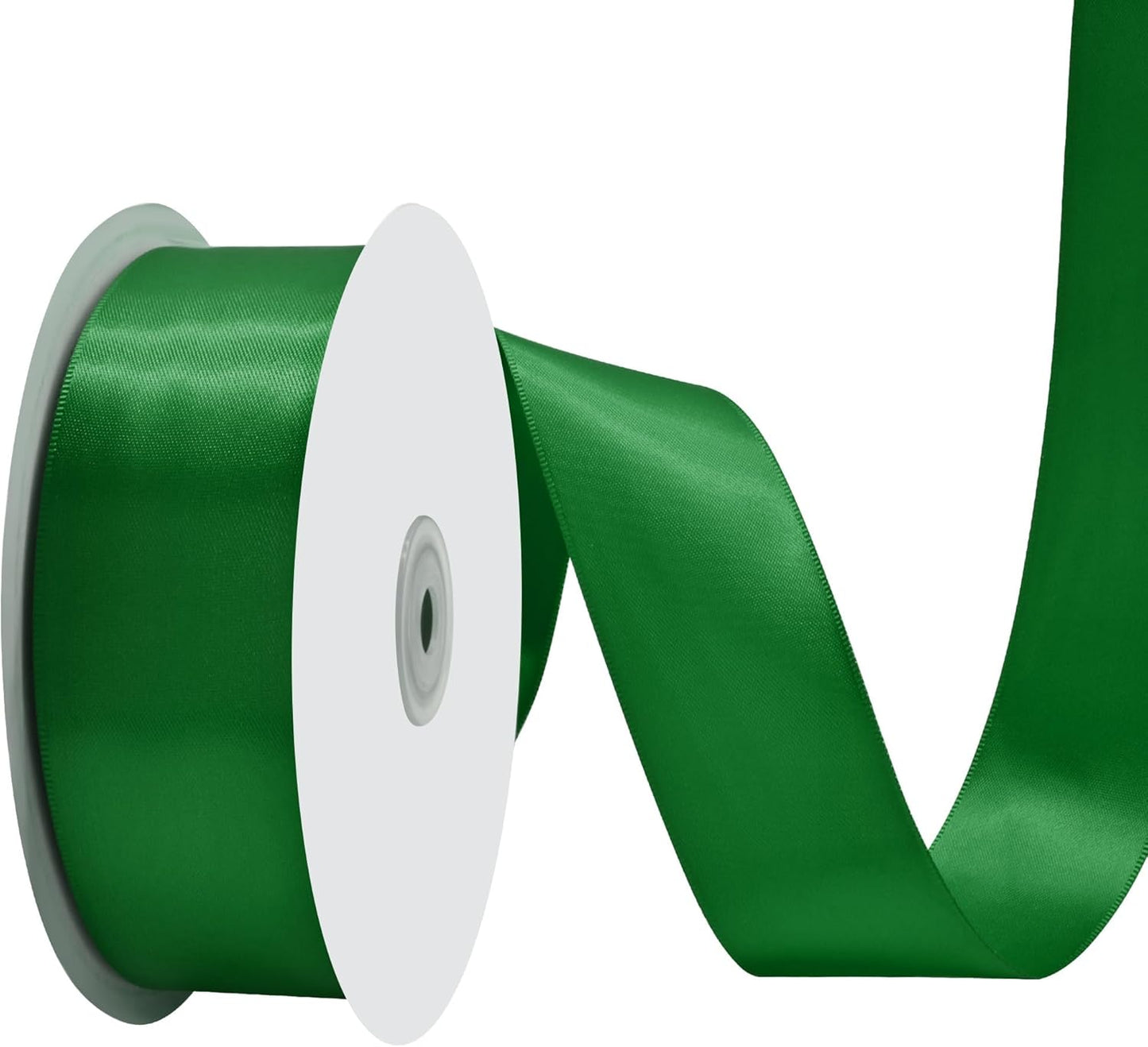 Forest Green Satin Ribbon 1-1/2" X 50 Yards Solid Color Double Faced Ribbons Perfect for Crafts Wedding Decor Bow Making Arts Sewing and More