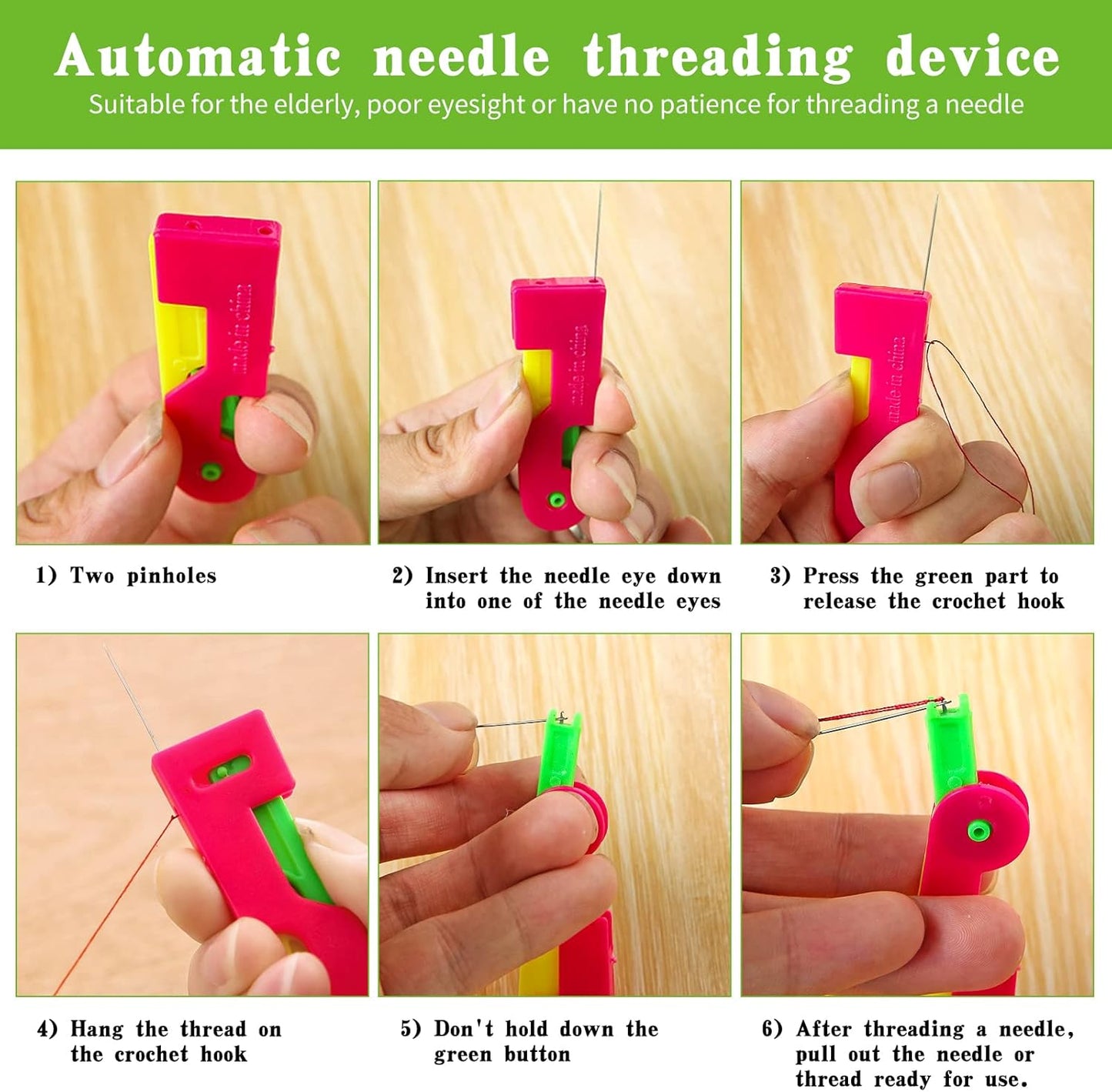 Fedmut Needle Threaders Set, 51 Pcs Needle Threader Tool Needle Threaders for Hand Sewing Craft, 9 Types Needle Threader with Thimbles Great for Hand Sewing Needle Work, Sewing Machine, Embroidery