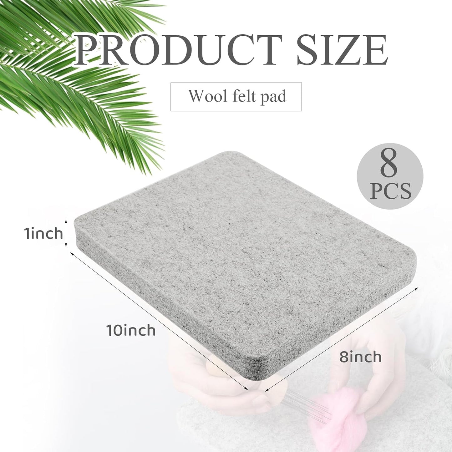 Amylove 8 Pcs Needle Felting Pad Needled Felting Mat Wool Supplies Thick Firm Base Woolen Block for Beginners Crochet Knitting Projects Kit Tool, Gray (8 x 10 x 1 Inch)