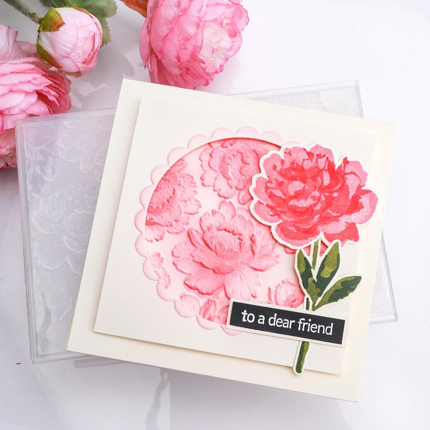 BAOFALI 3D Embossing Folder for Card Making,Beautiful Flower Plastic Texture Fades Embossing Folder Template for Scrapbooking Cardstock Album DIY Decoration Paper Crafting 6.3x4.5inch