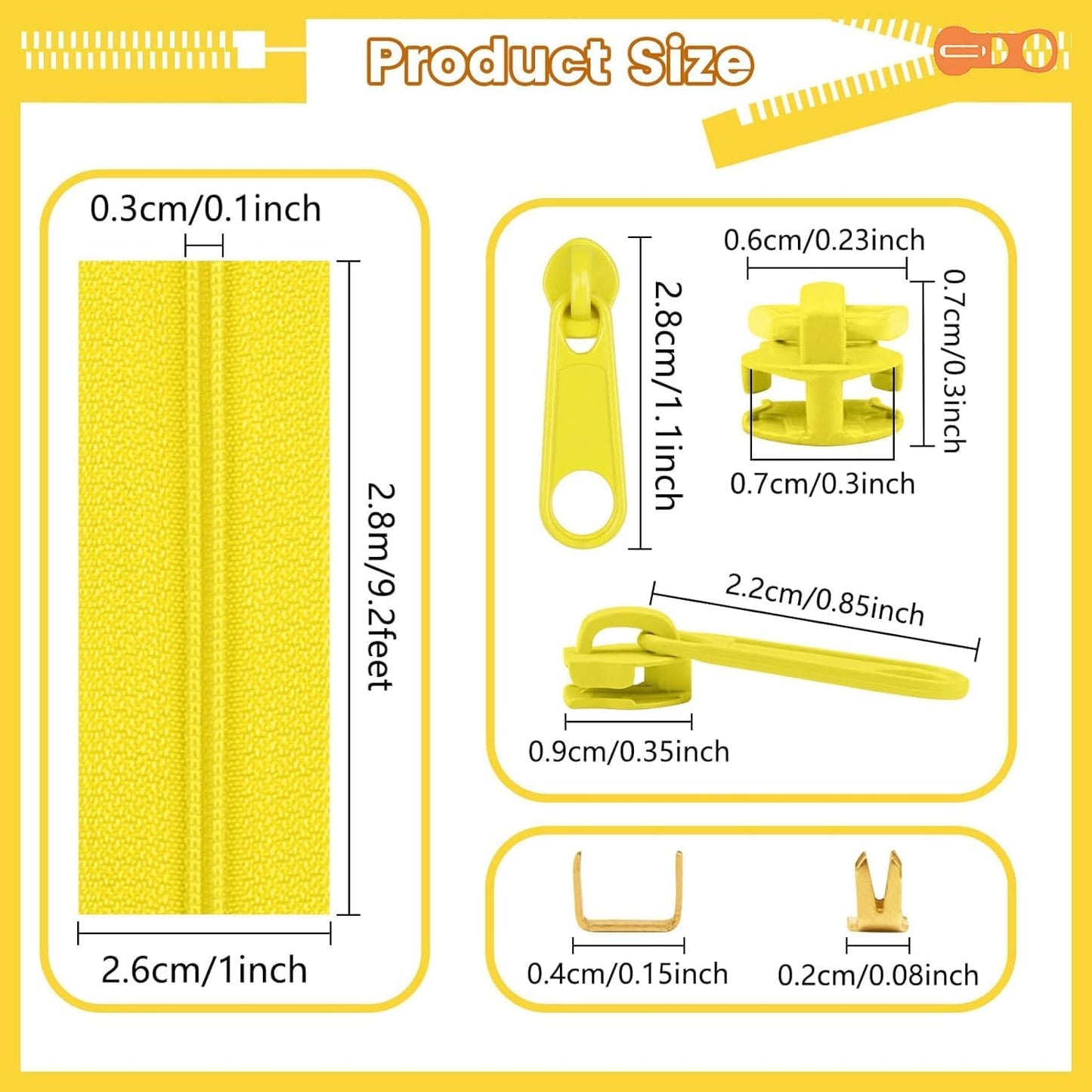 DOITEM 14 Colors Zippers by Yard, 3 mm Zipper 39 Meter 43.5 Yard Nylon Endless Zipper Set with Slider and Zipper