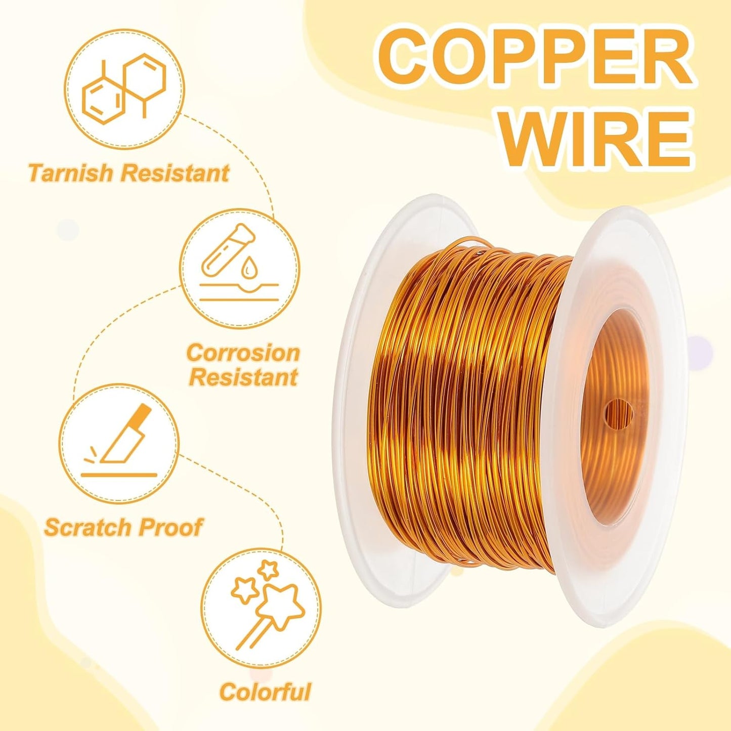 uxcell 20 Gauge / 0.8mm Anodized Aluminum Wire for Jewelry Craft Making, 102 Feet Bendable Flexible Wire for DIY Home Decor Gardening Sculpture, Gold