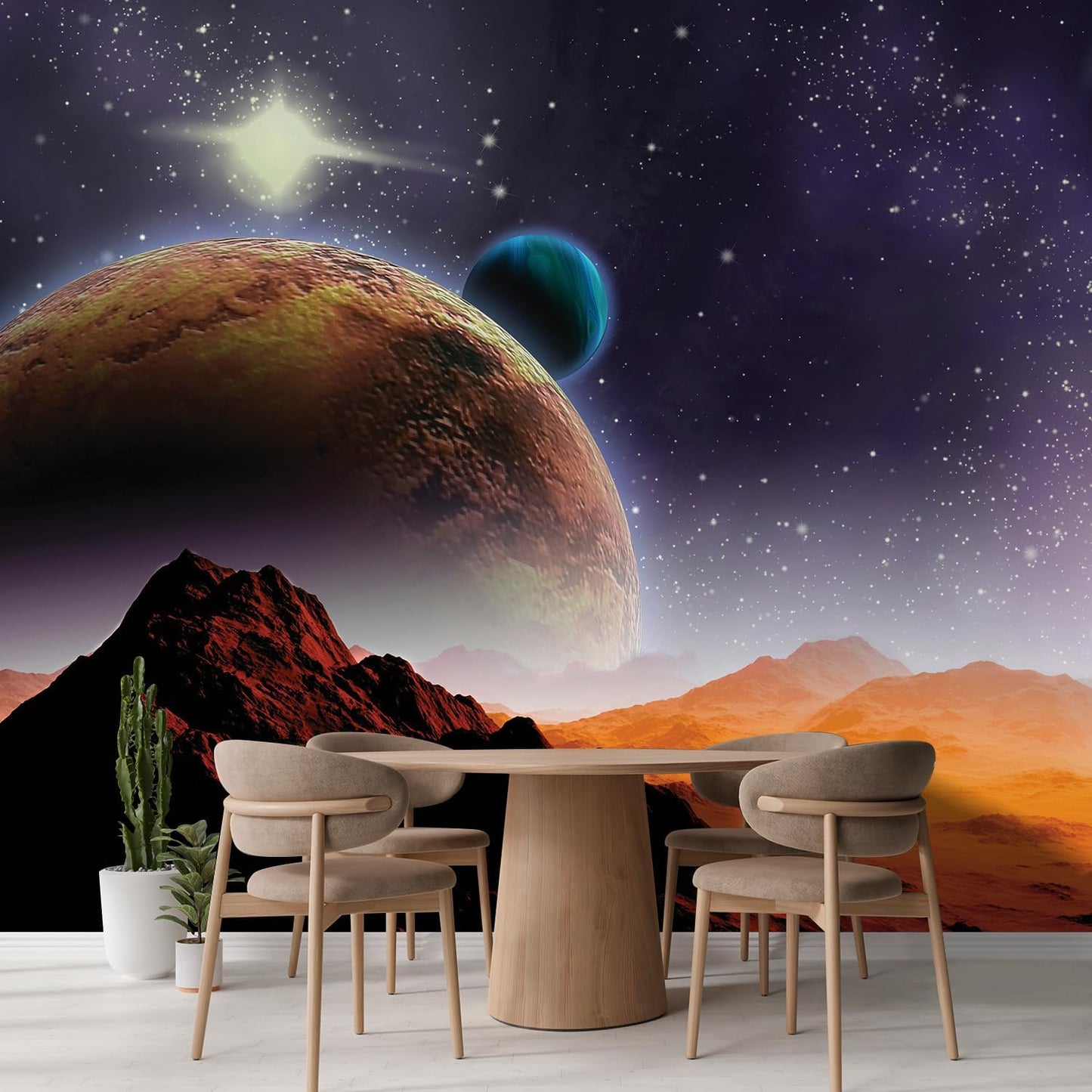 wall26 Peering into a Vibrantly Colored Space Wall Mural, Removable Sticker, Home Decor - 120x192 inches