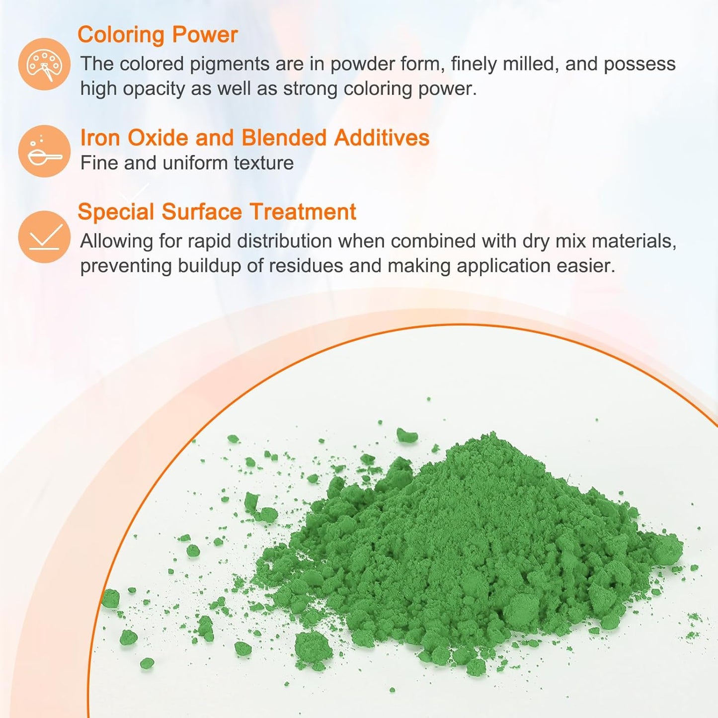 HARFINGTON Iron Oxide Powder Concrete Pigment 700 Mesh 3.5oz (100g) Iron Oxide Grout Pigment for Pastel Tile Paint Concrete Cement, Emerald Green
