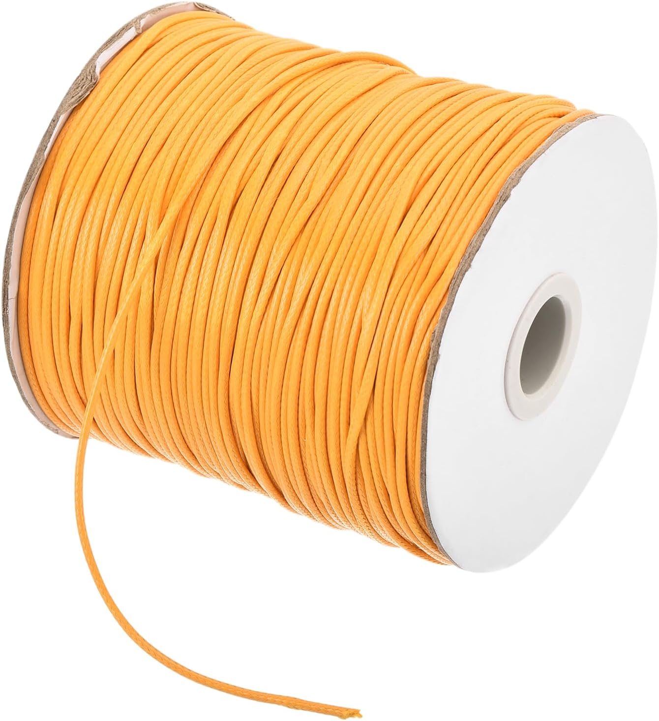 MECCANIXITY Waxed Cord 1.5mm Waxed Polyester Cord 175 Yard Wax String for Bracelet Making,Necklaces, Beading,Jewelry Making and DIY Crafts(Yellow)